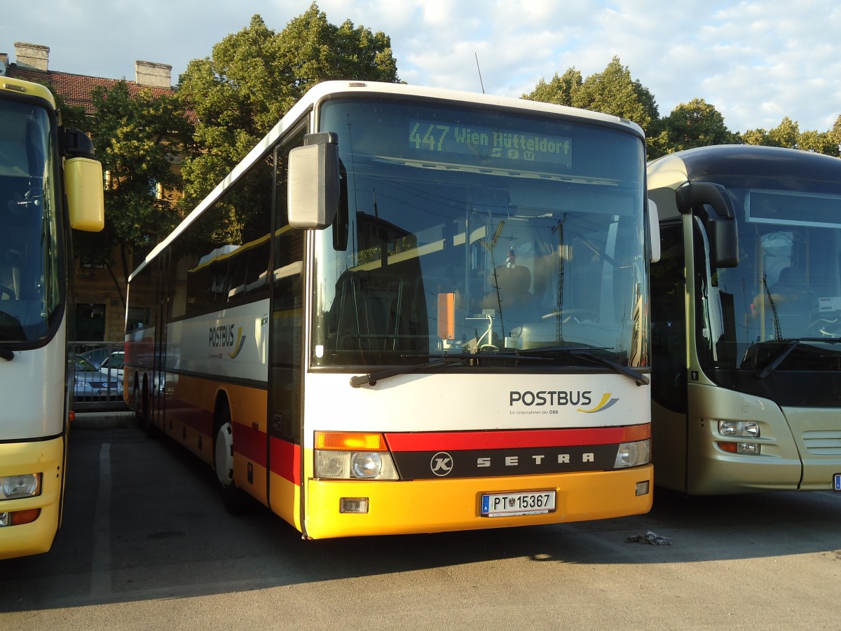 (128'461) - PostBus - PT 15'367 - Setra am 9. August 2010 in Wien, Garage Htteldorf