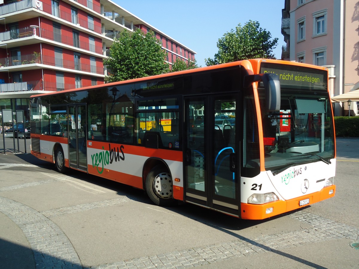 (128'779) - Regiobus, Gossau - Nr. 21/SG 258'921 - Mercedes am 21. August 2010 beim Bahnhof Gossau