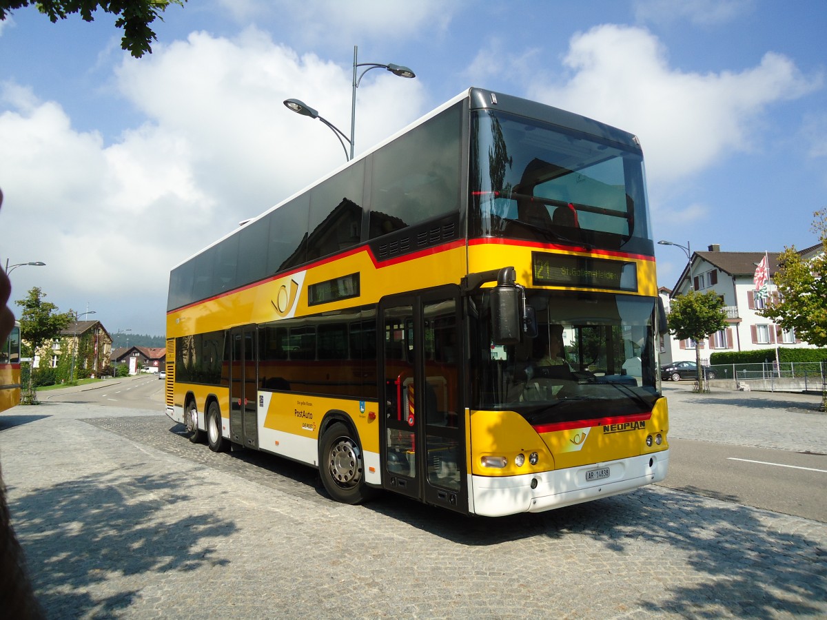 (128'789) - PostAuto Ostschweiz - AR 14'838 - Neoplan (ex P 27'016) am 21. August 2010 in Engelburg, Post