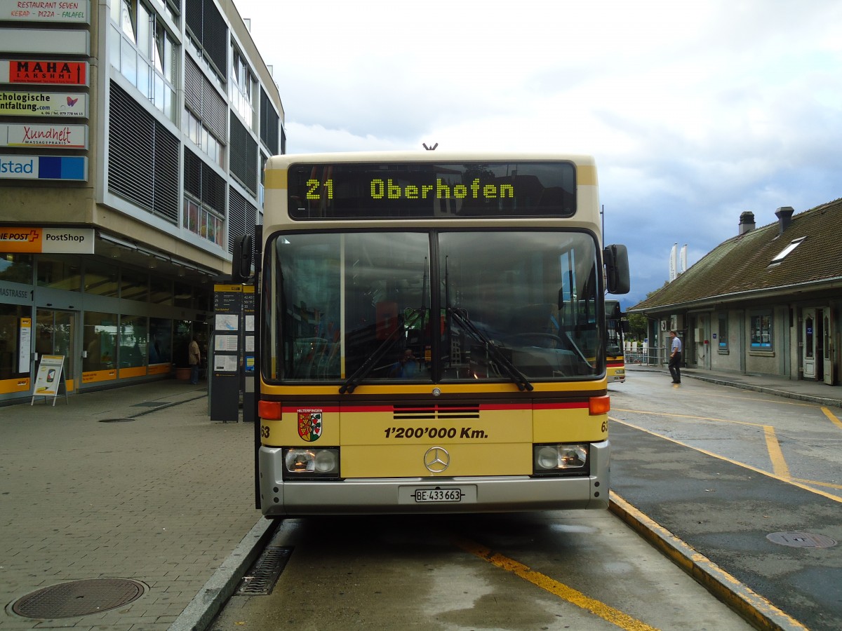 (129'145) - STI Thun - Nr. 63/BE 433'663 - Mercedes am 28. August 2010 beim Bahnhof Thun