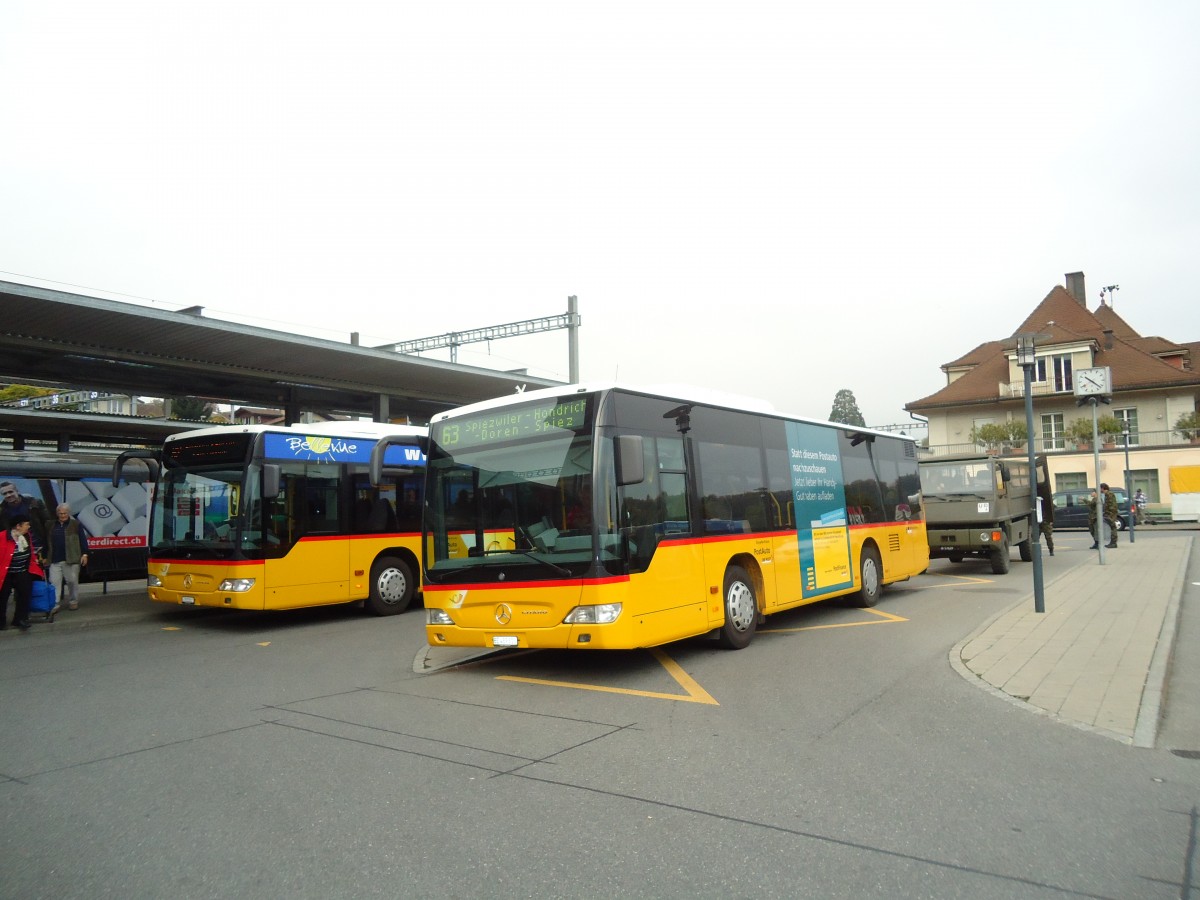 (130'301) - PostAuto Bern - BE 489'810 - Mercedes (ex Portenier, Adelboden Nr. 10) am 11. Oktober 2010 beim Bahnhof Spiez