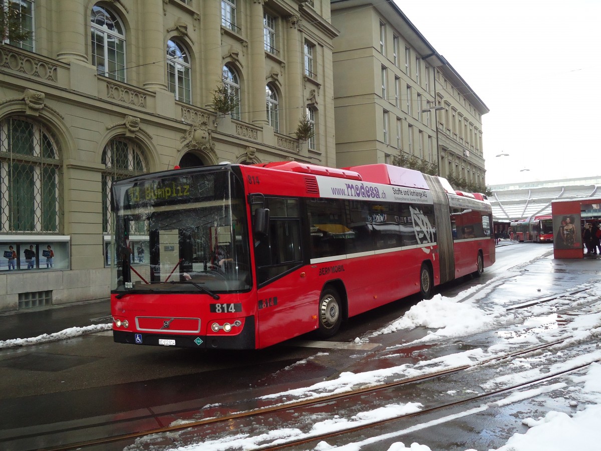 (131'170) - Bernmobil, Bern - Nr. 814/BE 612'814 - Volvo am 29. November 2010 beim Bahnhof Bern