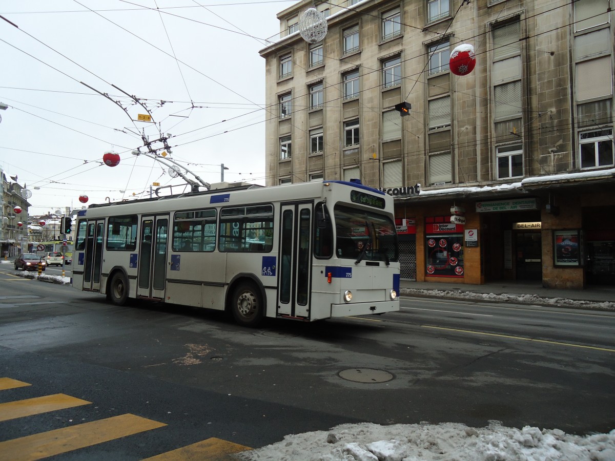 (131'227) - TL Lausanne - Nr. 775 - NAW/Lauber Trolleybus am 5. Dezember 2010 in Lausanne, Bel-Air