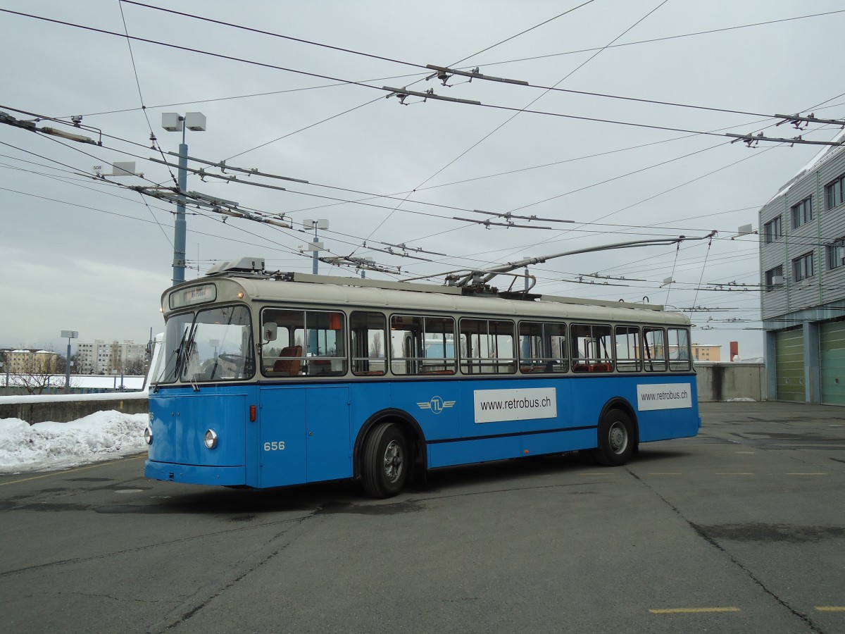 (131'250) - TL Lausanne (Rtrobus) - Nr. 656 - FBW/Eggli Trolleybus am 5. Dezember 2010 in Lausanne, Dpt Prlaz
