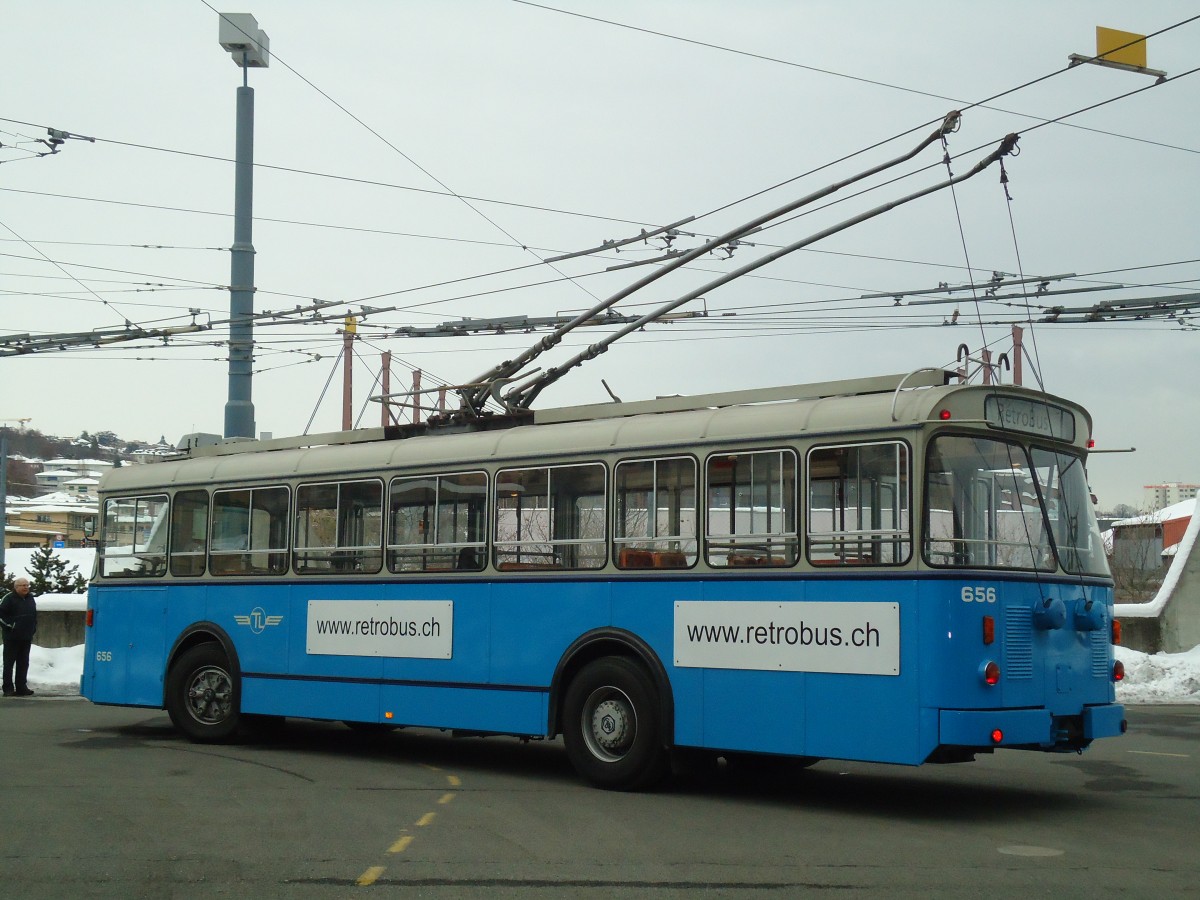 (131'254) - TL Lausanne (Rtrobus) - Nr. 656 - FBW/Eggli Trolleybus am 5. Dezember 2010 in Lausanne, Dpt Prlaz