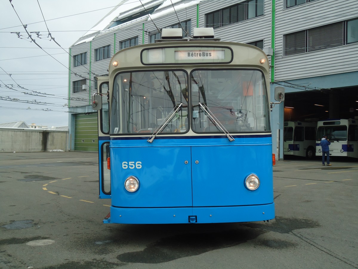 (131'260) - TL Lausanne (Rtrobus) - Nr. 656 - FBW/Eggli Trolleybus am 5. Dezember 2010 in Lausanne, Dpt Prlaz