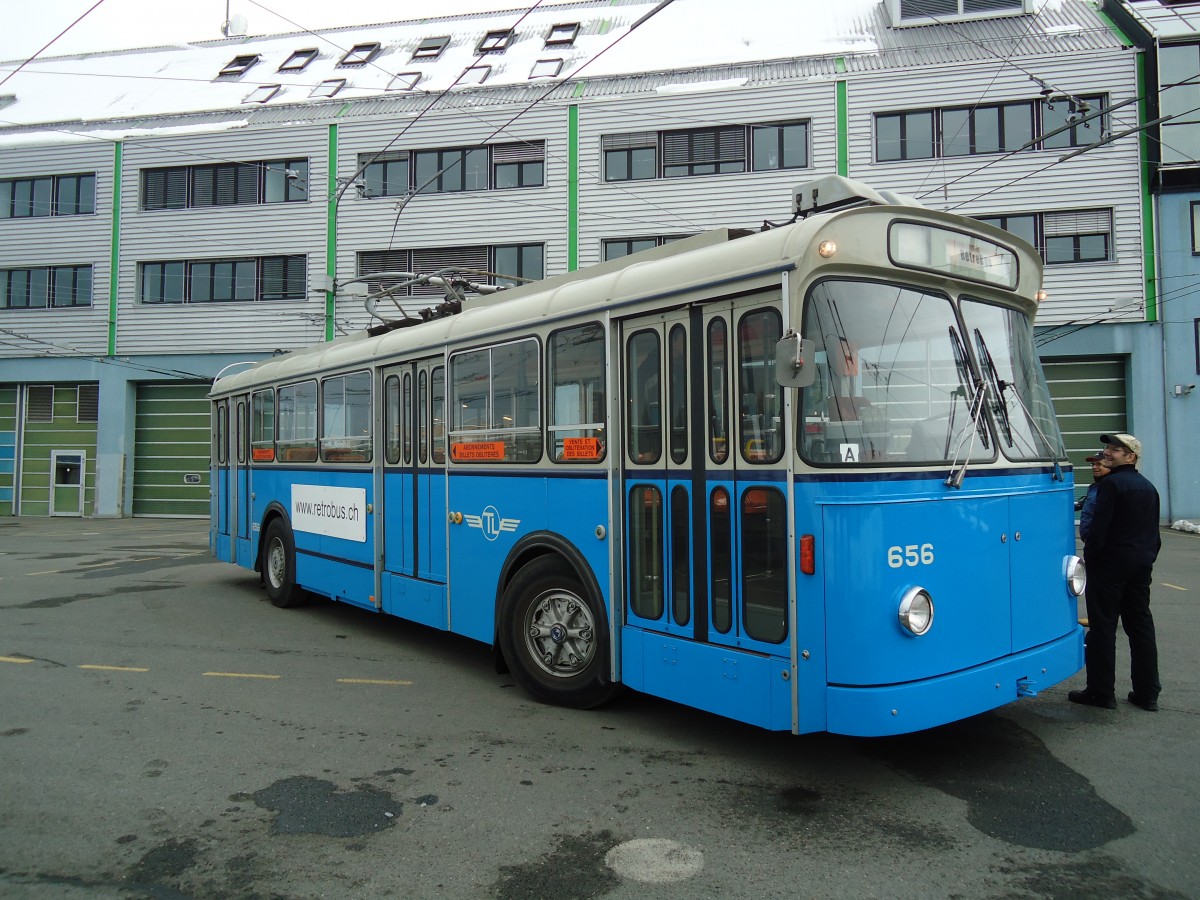(131'262) - TL Lausanne (Rtrobus) - Nr. 656 - FBW/Eggli Trolleybus am 5. Dezember 2010 in Lausanne, Dpt Prlaz