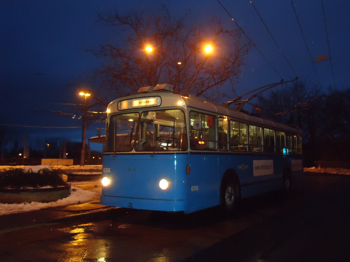 (131'285) - TL Lausanne (Rtrobus) - Nr. 656 - FBW/Eggli Trolleybus am 5. Dezember 2010 in Lausanne, Maladire