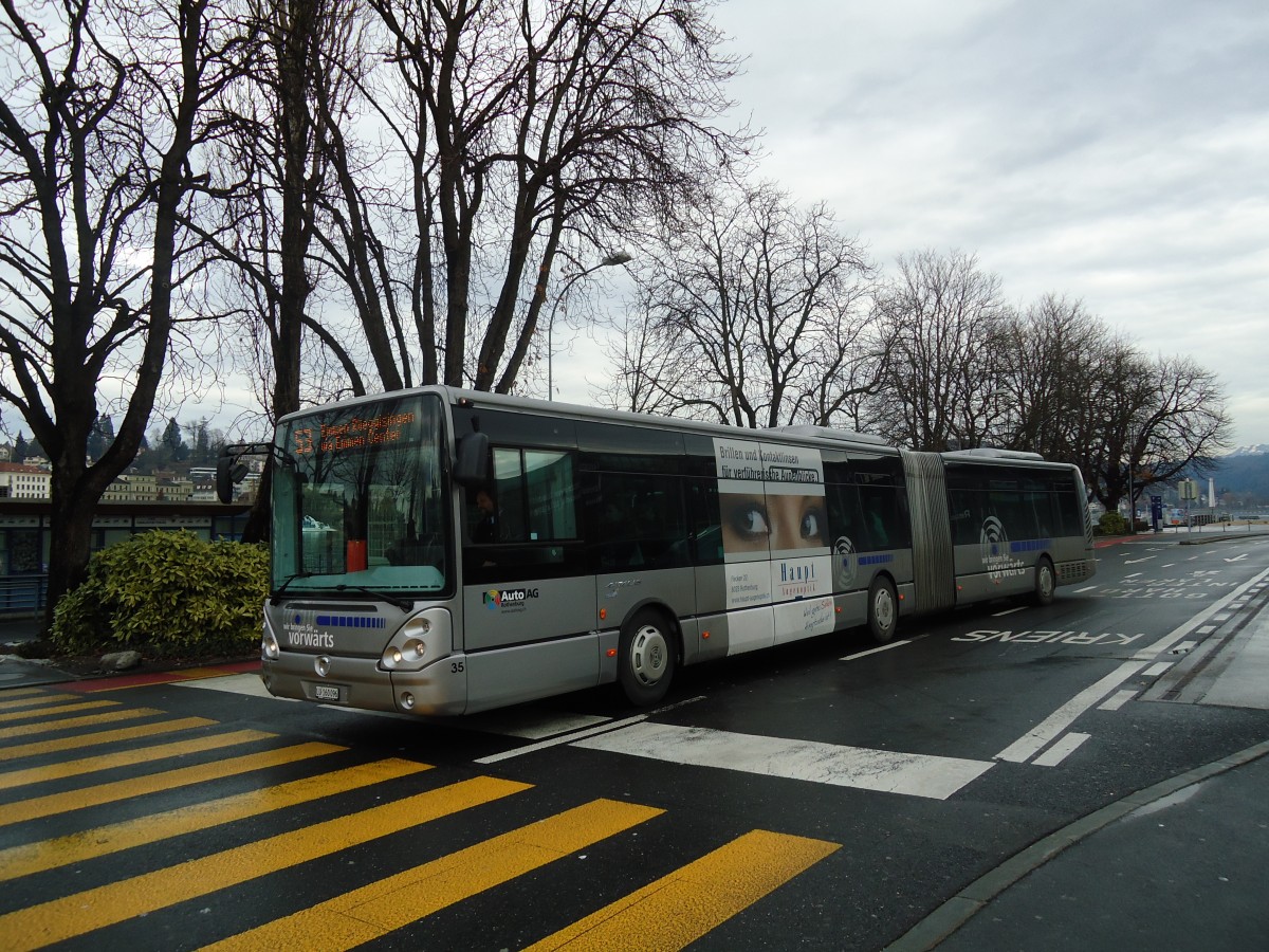 (131'462) - AAGR Rothenburg - Nr. 35/LU 160'096 - Irisbus am 8. Dezember 2010 beim Bahnhof Luzern