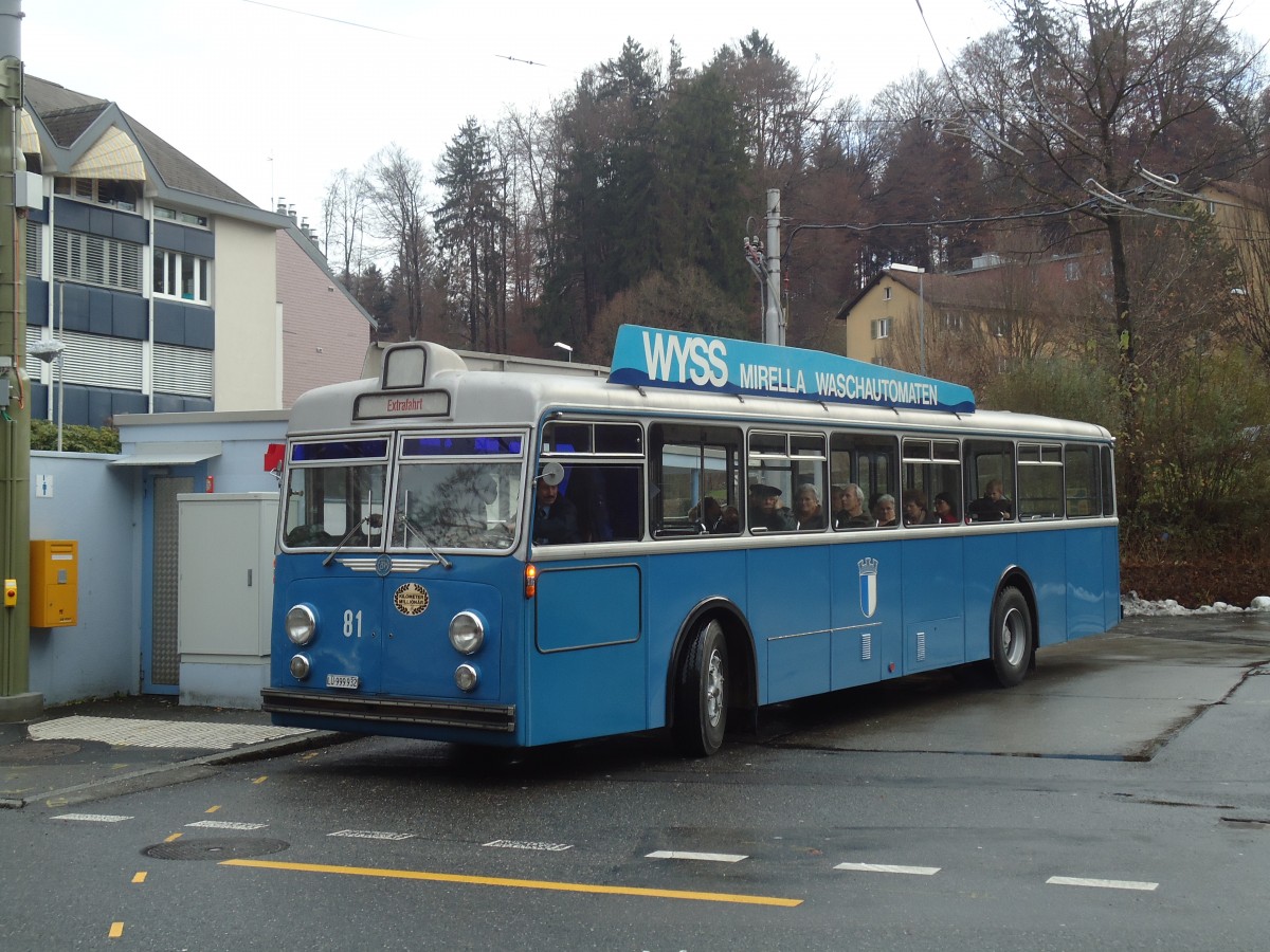 (131'482) - VBL Luzern - Nr. 81/LU 999'932 - FBW/Hess am 8. Dezember 2010 in Luzern, Maihof