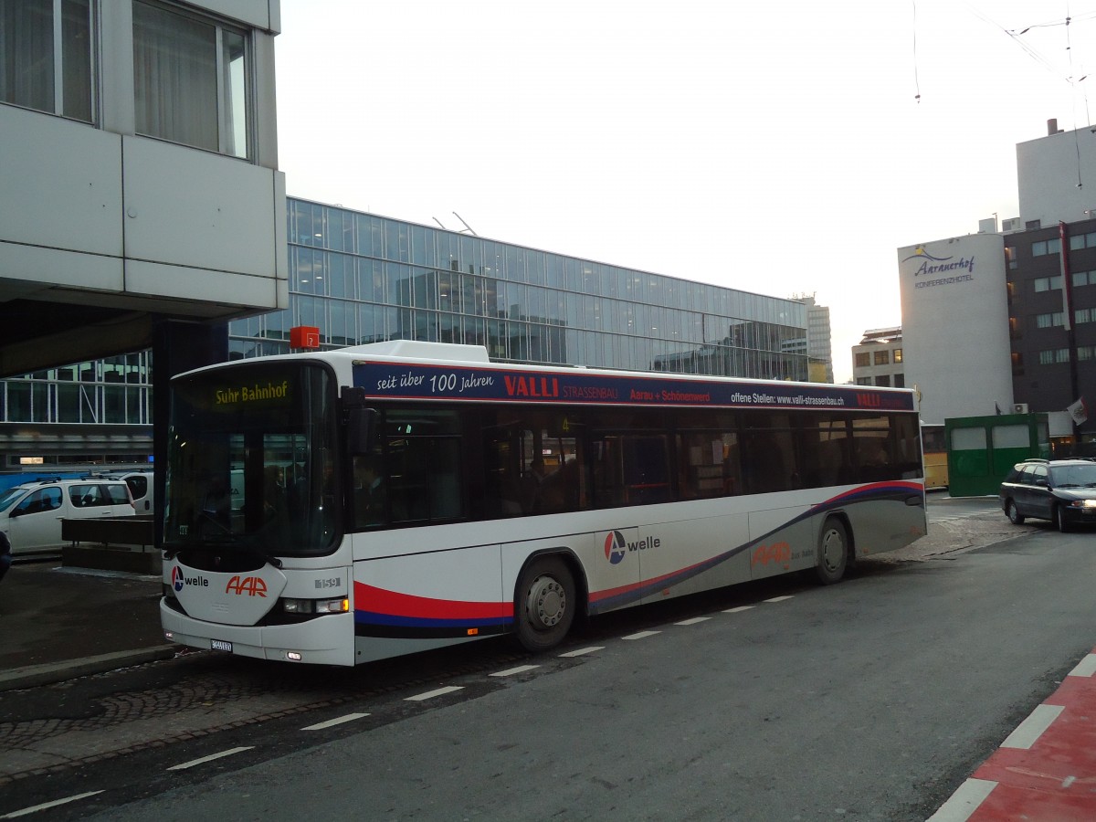 (131'625) - AAR bus+bahn, Aarau - Nr. 159/AG 441'159 - Scania/Hess am 15. Dezember 2010 beim Bahnhof Aarau