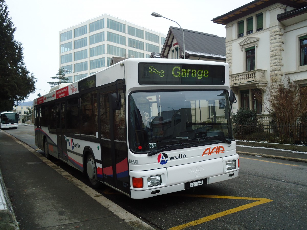 (131'628) - AAR bus+bahn, Aarau - Nr. 149/AG 15'649 - MAN am 15. Dezember 2010 beim Bahnhof Aarau