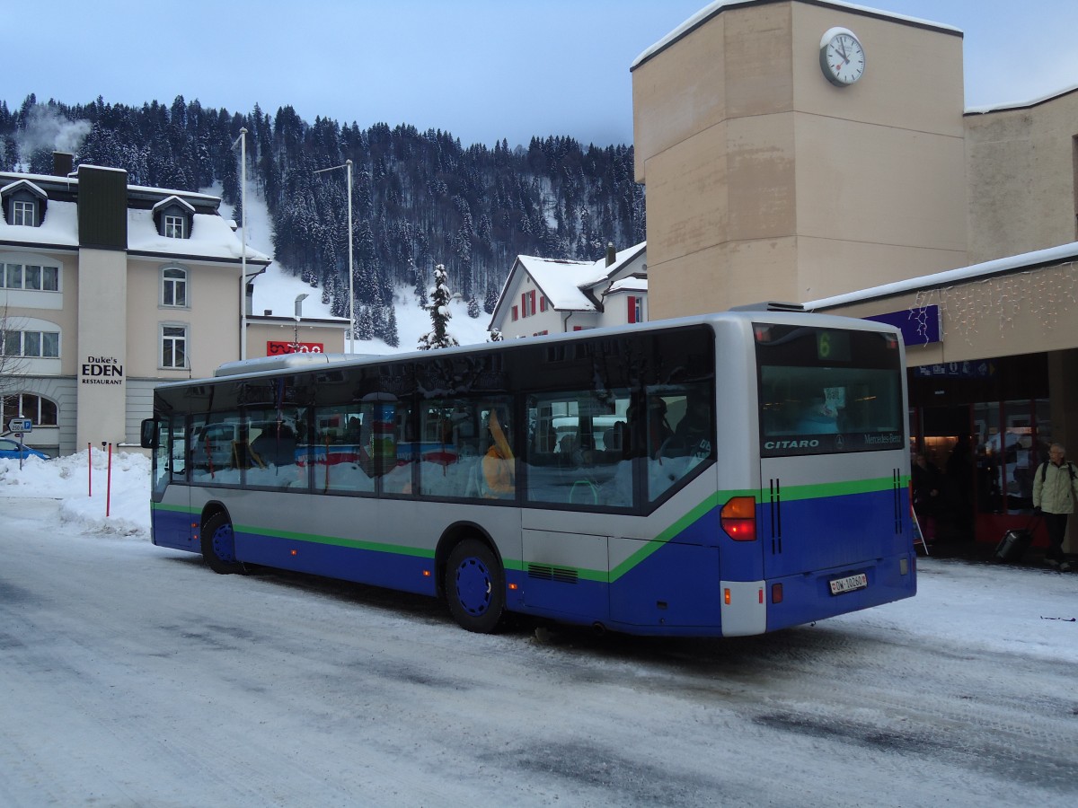 (131'757) - EAB Engelberg - OW 10'260 - Mercedes (ex TPL Lugano Nr. 10) am 29. Dezember 2010 beim Bahnhof Engelberg
