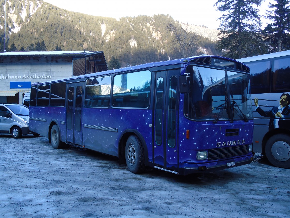 (131'992) - Party-Bus, Ruswil - LU 238'191 - Saurer/Hess (ex ARAG Ruswil Nr. 1) am 8. Januar 2011 in Adelboden, ASB