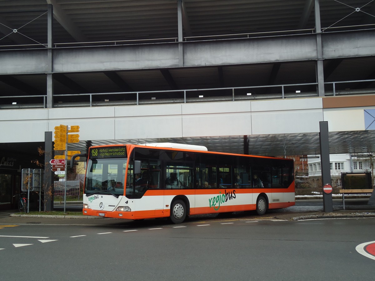 (132'297) - VBH Herisau - Nr. 4/AR 29'378 - Mercedes (ex Regiobus, Gossau Nr. 23) am 12. Januar 2011 beim Bahnhof Herisau