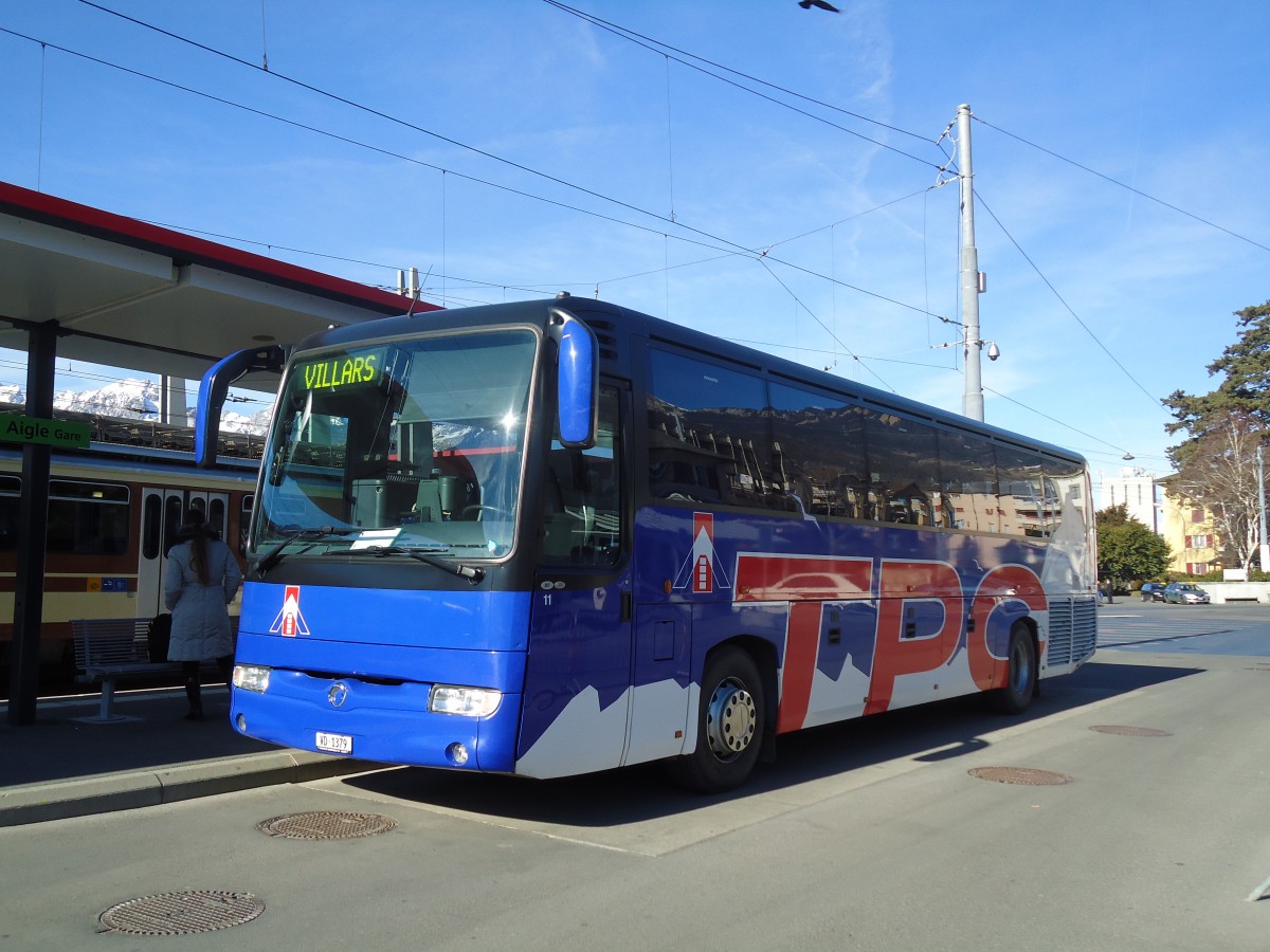 (132'476) - TPC Aigle - Nr. 11/VD 1379 - Irisbus am 6. Februar 2011 beim Bahnhof Aigle