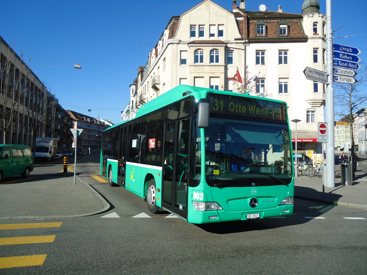 (132'541) - BVB Basel - Nr. 803/BS 2803 - Mercedes am 7. Februar 2011 in Basel, Wettsteinplatz