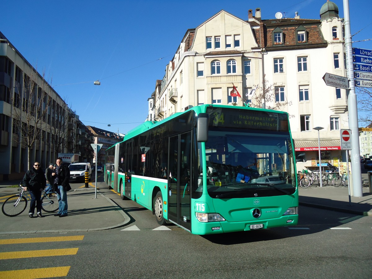 (132'548) - BVB Basel - Nr. 715/BS 6674 - Mercedes am 7. Februar 2011 in Basel, Wettsteinplatz
