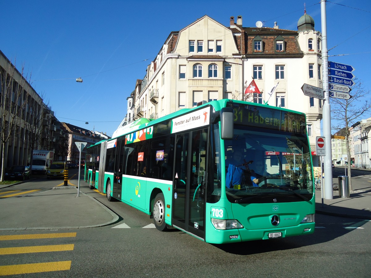 (132'550) - BVB Basel - Nr. 703/BS 6662 - Mercedes am 7. Februar 2011 in Basel, Wettsteinplatz