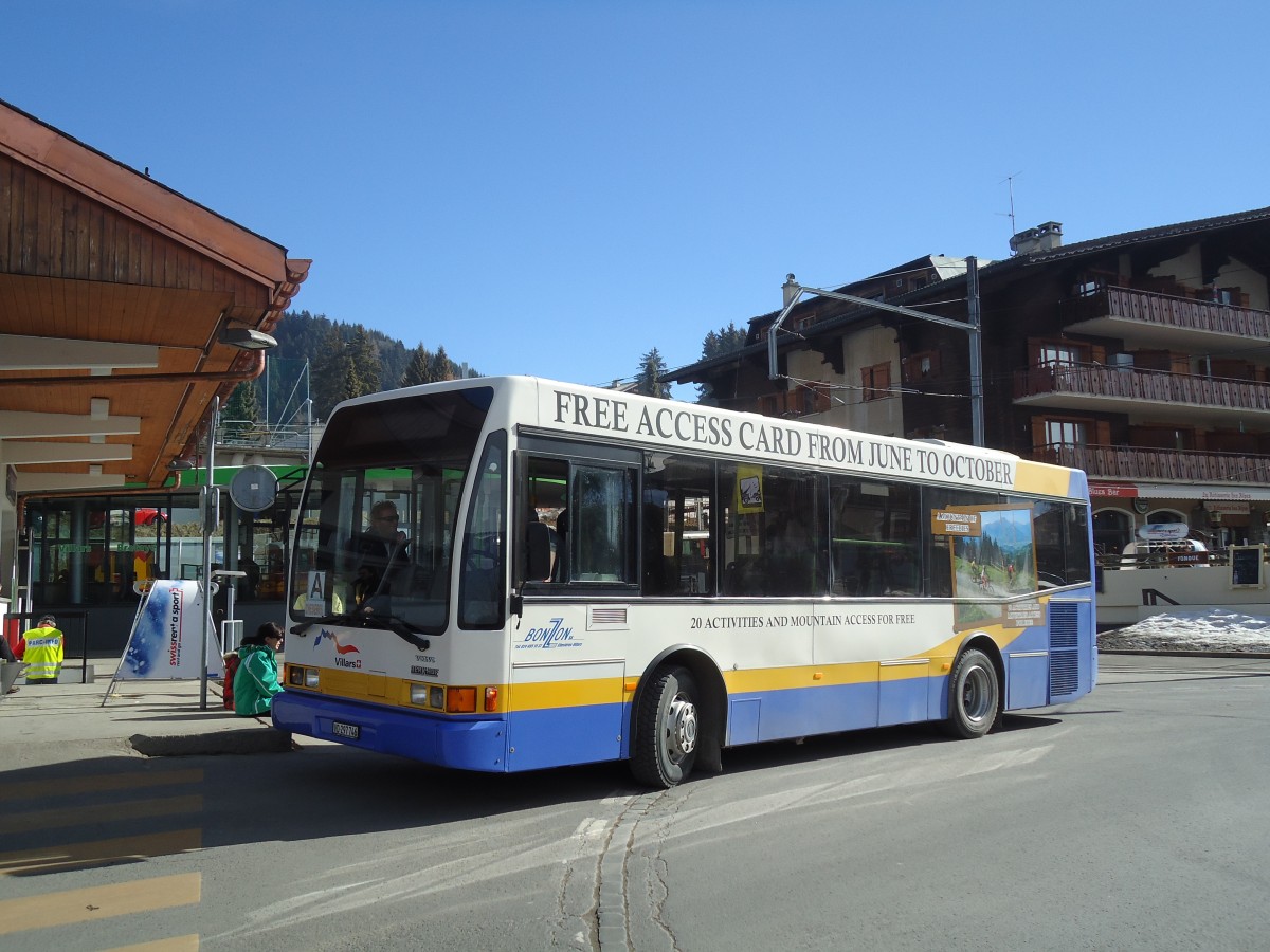 (132'620) - Bonzon, Villars - VD 297'746 - Volvo/Berkhof (ex TC La Chaux-de-Fonds Nr. 192) am 19. Februar 2011 beim Bahnhof Villars-sur-Ollon