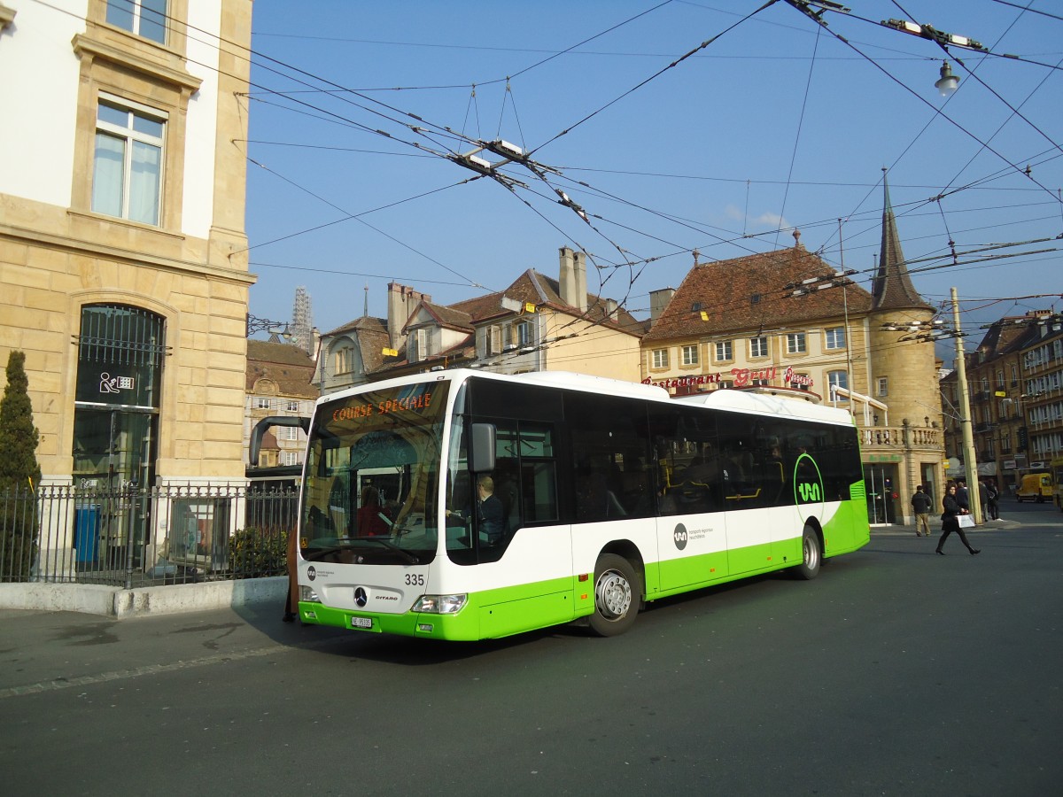 (132'742) - TRN La Chaux-de-Fonds - Nr. 335/NE 95'335 - Mercedes am 8. Mrz 2011 in Neuchtel, Place Pury