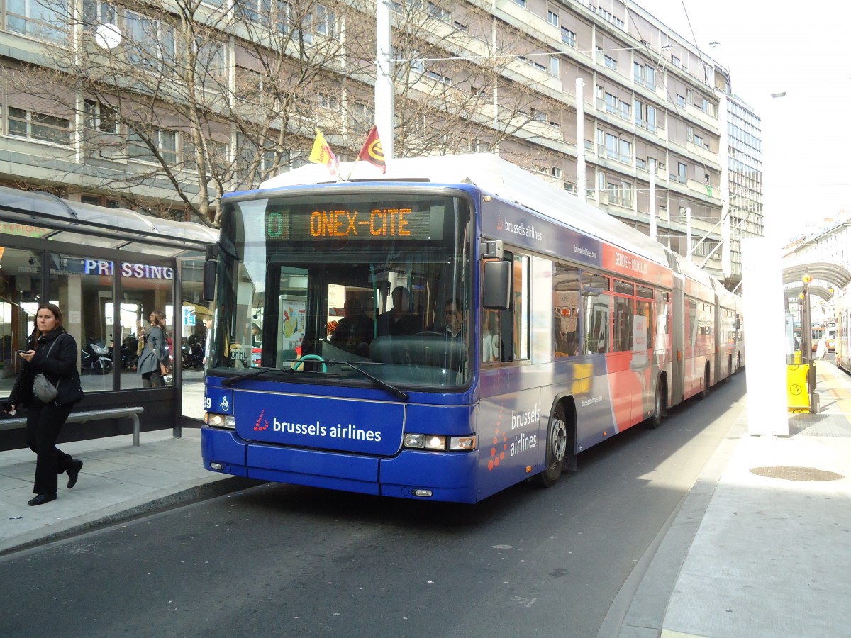 (132'883) - TPG Genve - Nr. 789 - Hess/Hess Doppelgelenktrolleybus am 10. Mrz 2011 in Genve, Coutance