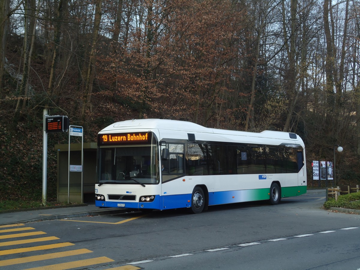 (132'961) - VBL Luzern - Nr. 73/LU 250'372 - Volvo am 11. Mrz 2011 in Luzern, Friedental