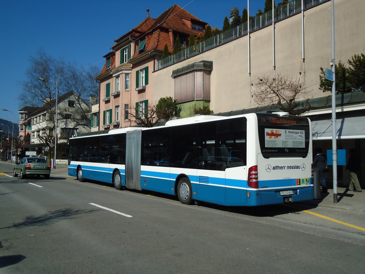 (133'164) - BLWE Wattwil - Nr. 5/SG 322'661 - Mercedes am 23. Mrz 2011 beim Bahnhof Wattwil