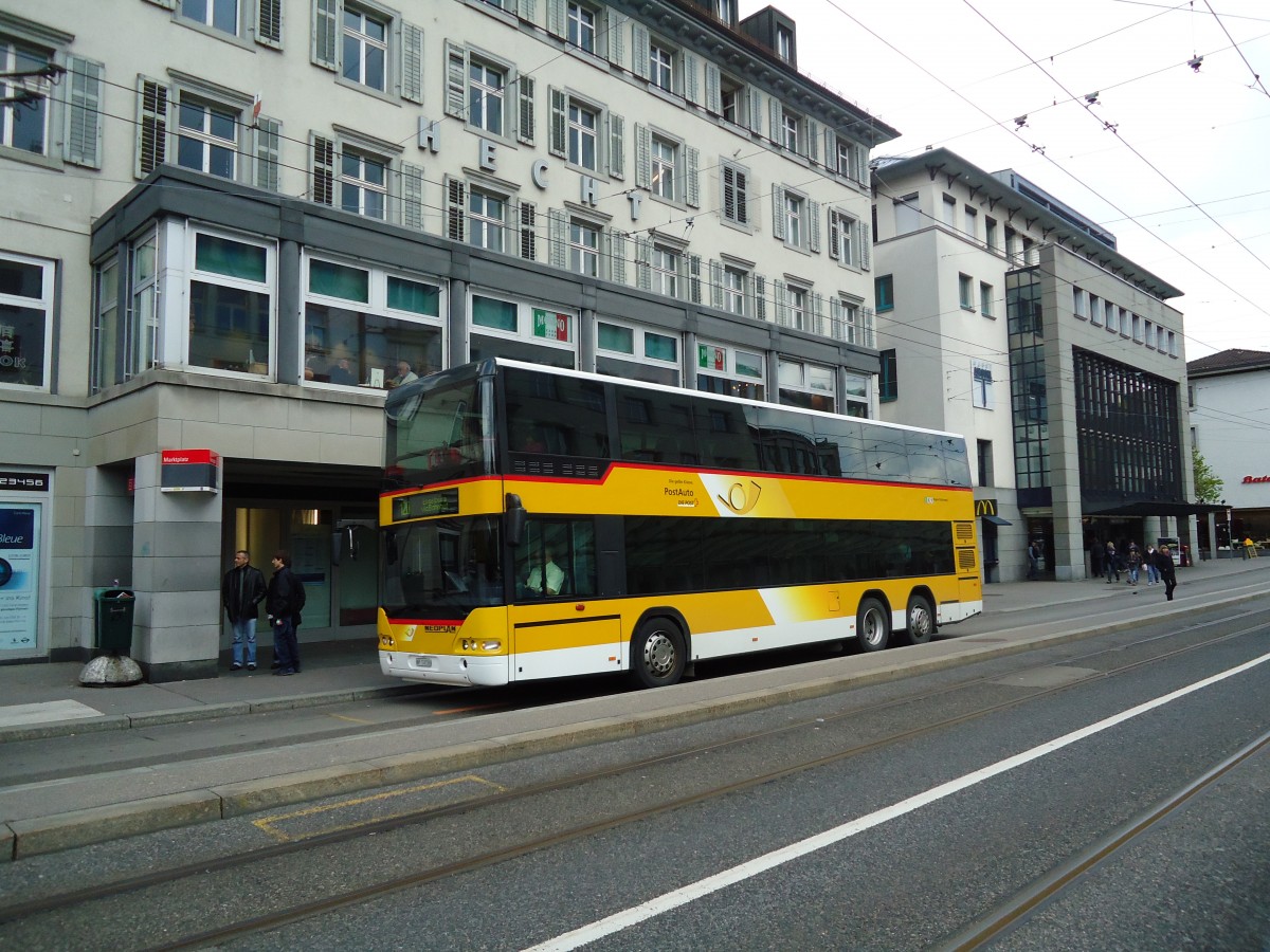 (133'247) - PostAuto Ostschweiz - AR 14'838 - Neoplan (ex P 27'016) am 13. April 2011 in St. Gallen, Marktplatz