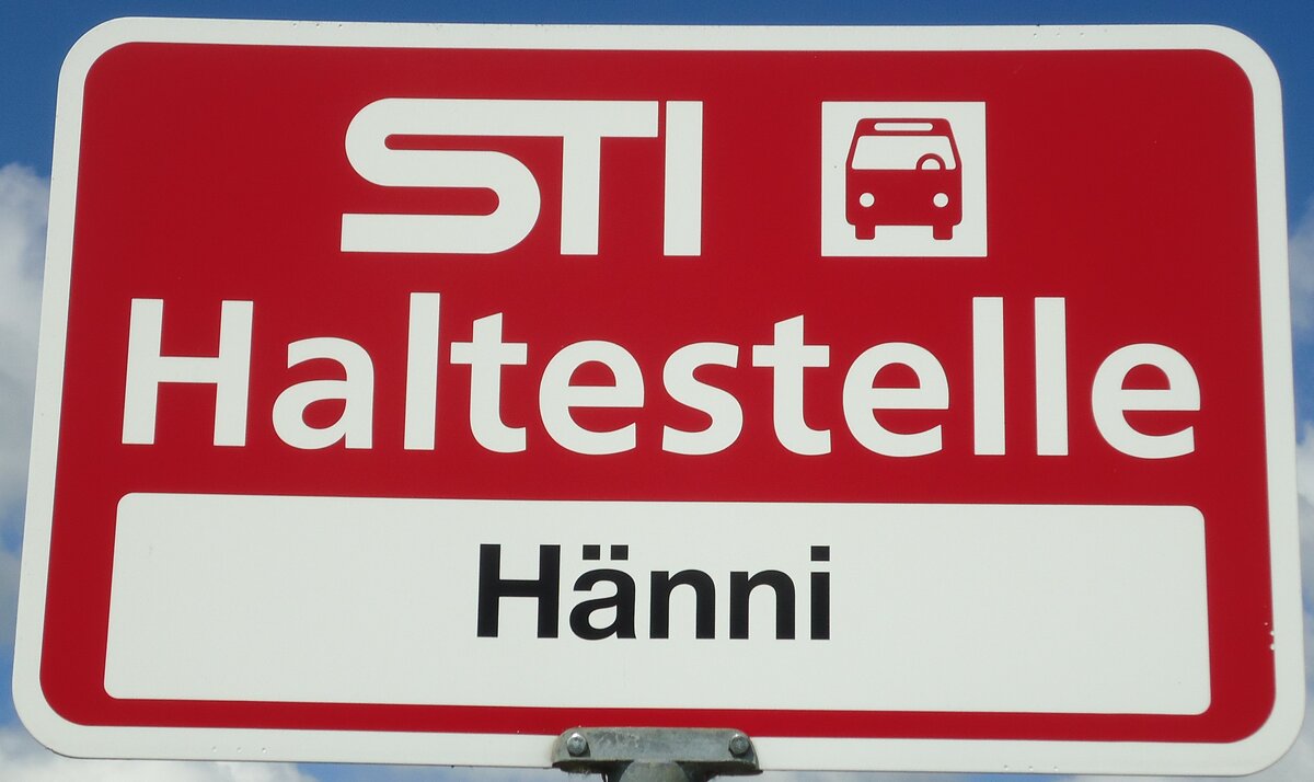 (133'874) - STI-Haltestellenschild - Unterlangenegg, Hnni - am 28. Mai 2011