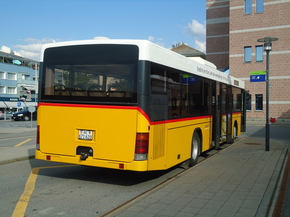 (134'538) - PostAuto Bern - BE 671'620 - Volvo/Hess (ex Schmocker, Stechelberg Nr. 2; ex PostAuto Graubnden; ex P 25'682) am 27. Juni 2011 beim Bahnhof Spiez