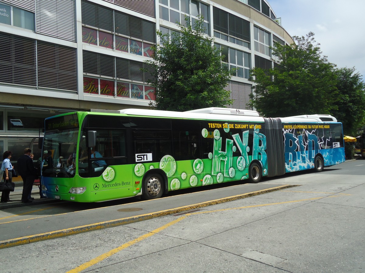 (135'197) - STI Thun (Testbus) - BS 59'327 - Mercedes am 22. Juli 2011 beim Bahnhof Thun