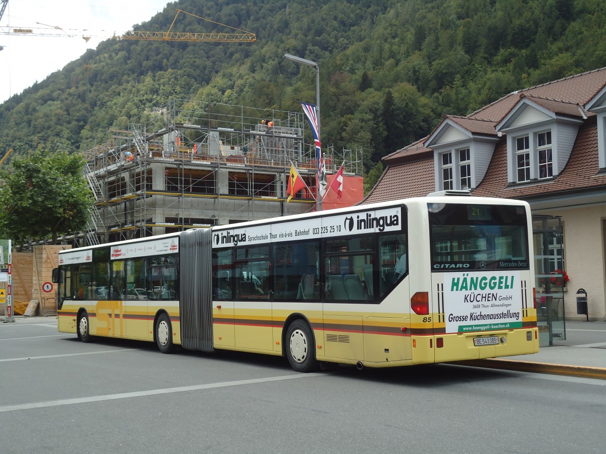 (135'427) - STI Thun - Nr. 85/BE 543'385 - Mercedes am 8. August 2011 beim Bahnhof Interlaken Ost