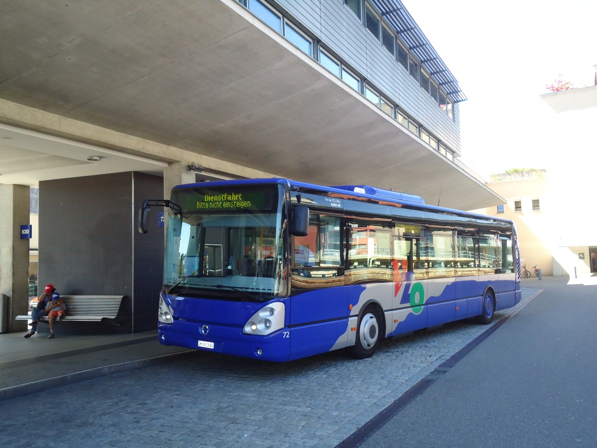 (135'509) - Ryffel, Uster - Nr. 72/ZH 661'684 - Irisbus am 17. August 2011 beim Bahnhof Uster