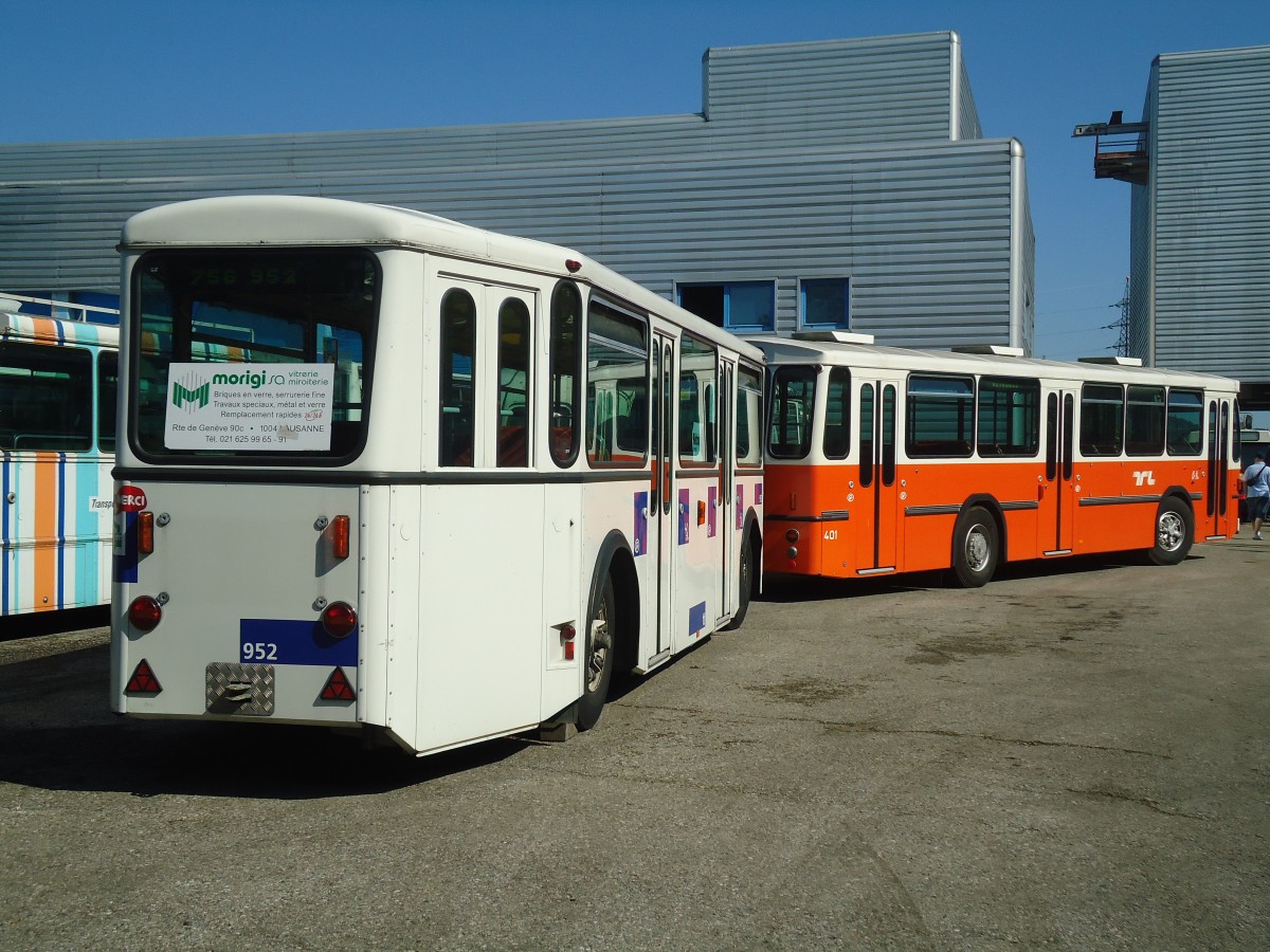 (135'595) - TL Lausanne (Rtrobus) - Nr. 952 - Rochat/Lauber Personenanhnger am 20. August 2011 in Moudon, Rtrobus