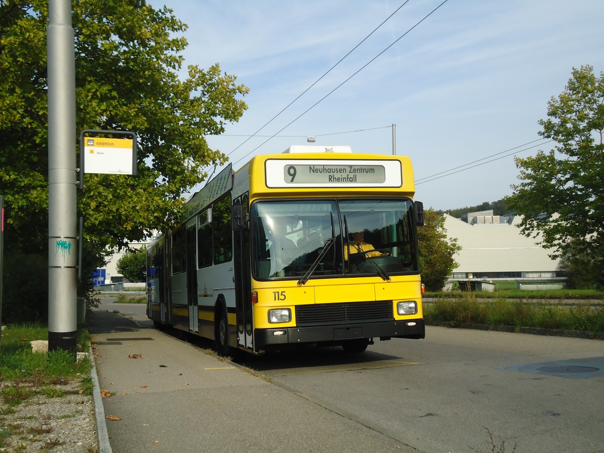 (136'227) - VBSH Schaffhausen - Nr. 115 - NAW/Hess Gelenktrolleybus am 25. September 2011 in Schaffhausen, Kinepolis
