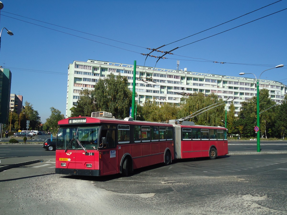 (136'464) - RAT Brasov - Nr. 34/BV 00'113 - FBW/Gangloff Gelenktrolleybus (ex CH-Bernmobil, Bern Nr. 34) am 5. Oktober 2011 in Brasov, Saturn