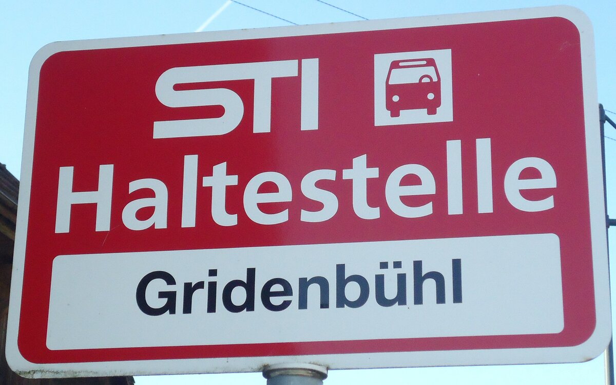 (136'786) - STI-Haltestellenschild - Linden, Gridenbhl - am 21. November 2011