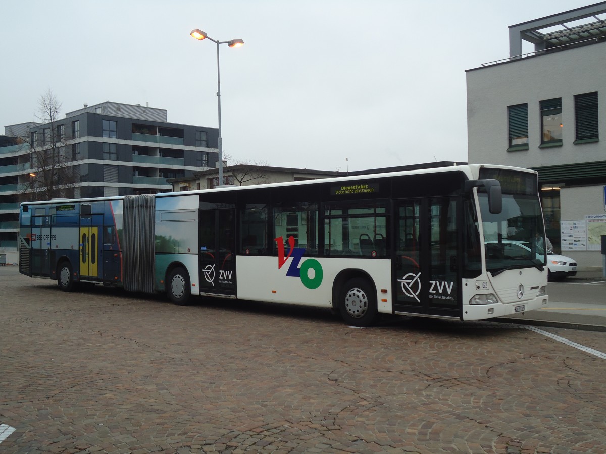 (136'934) - VZO Grningen - Nr. 62/ZH 691'895 - Mercedes am 24. November 2011 beim Bahnhof Wetzikon