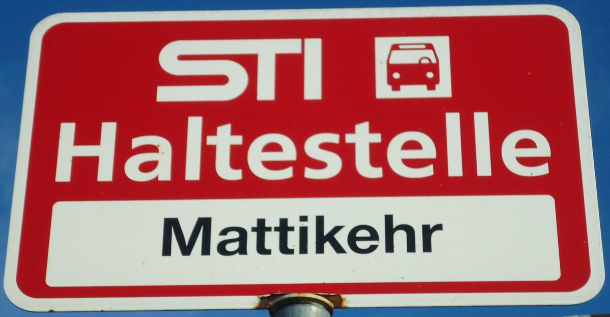 (137'059) - STI-Haltestellenschild - Aeschlen, Mattikehr - am 28. November 2011