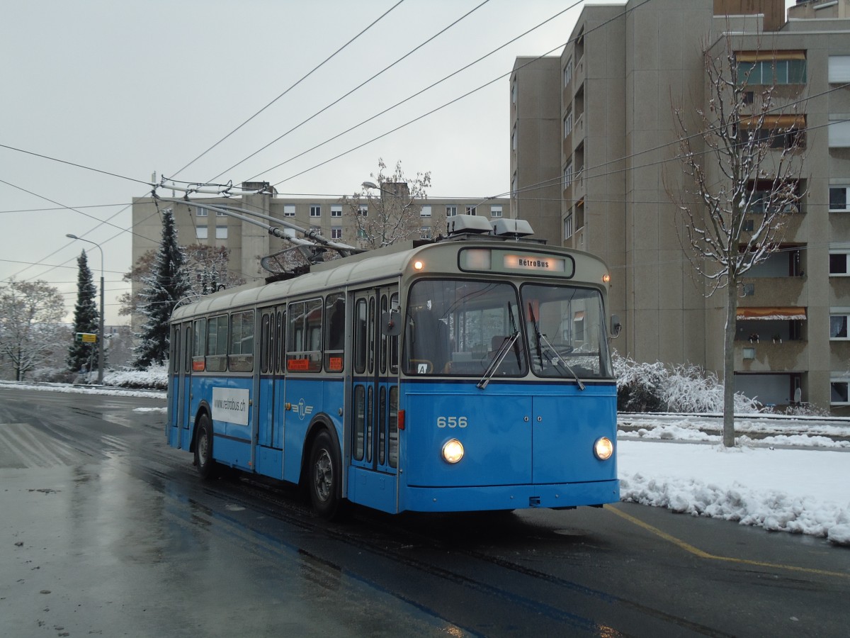 (137'289) - TL Lausanne (Rtrobus) - Nr. 656 - FBW/Eggli Trolleybus am 18. Dezember 2011 in Lausanne, Praz-Schaud