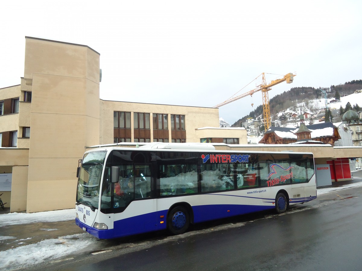 (137'349) - EAB Engelberg - Nr. 2/OW 10'224 - Mercedes (ex Nr. 6; ex TPL Lugano Nr. 11) am 2. Januar 2012 beim Bahnhof Engelberg
