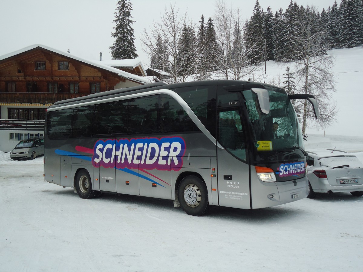 (137'529) - Schneider, Kirchberg - BE 3216 - Setra am 7. Januar 2012 in Adelboden, Unter dem Birg