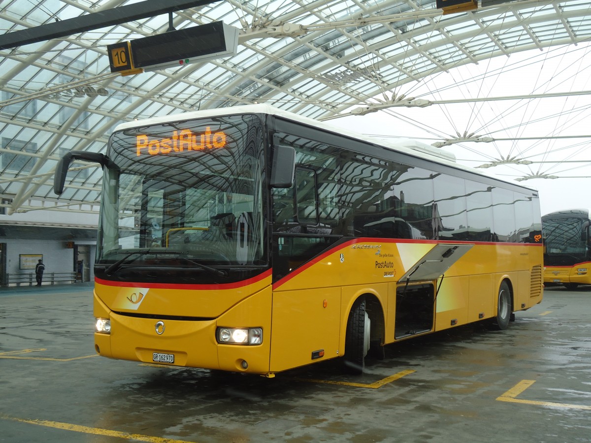 (137'923) - PostAuto Graubnden - GR 162'970 - Irisbus am 5. Mrz 2012 in Chur, Postautostation