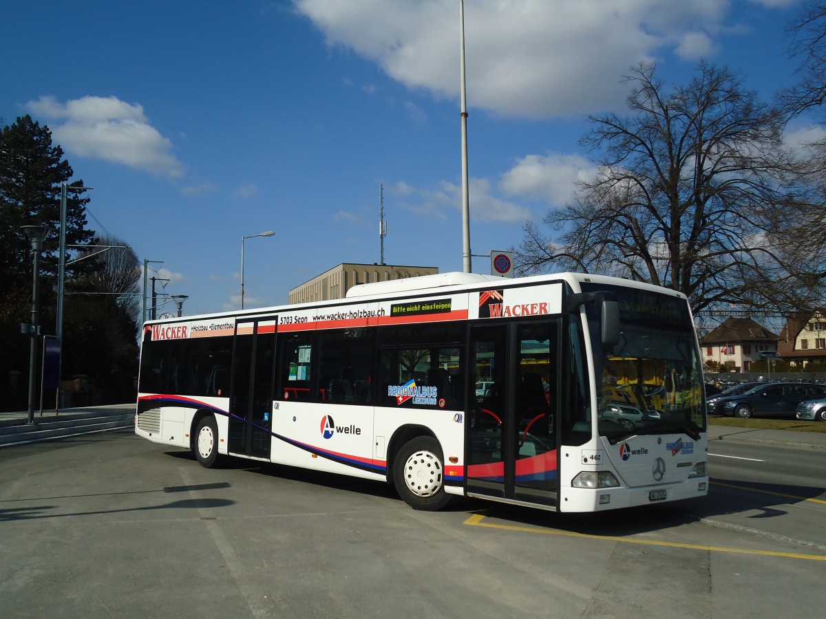 (138'075) - Knecht, Windisch - Nr. 462/AG 27'474 - Mercedes (ex Nr. 62) am 6. Mrz 2012 beim Bahnhof Lenzburg