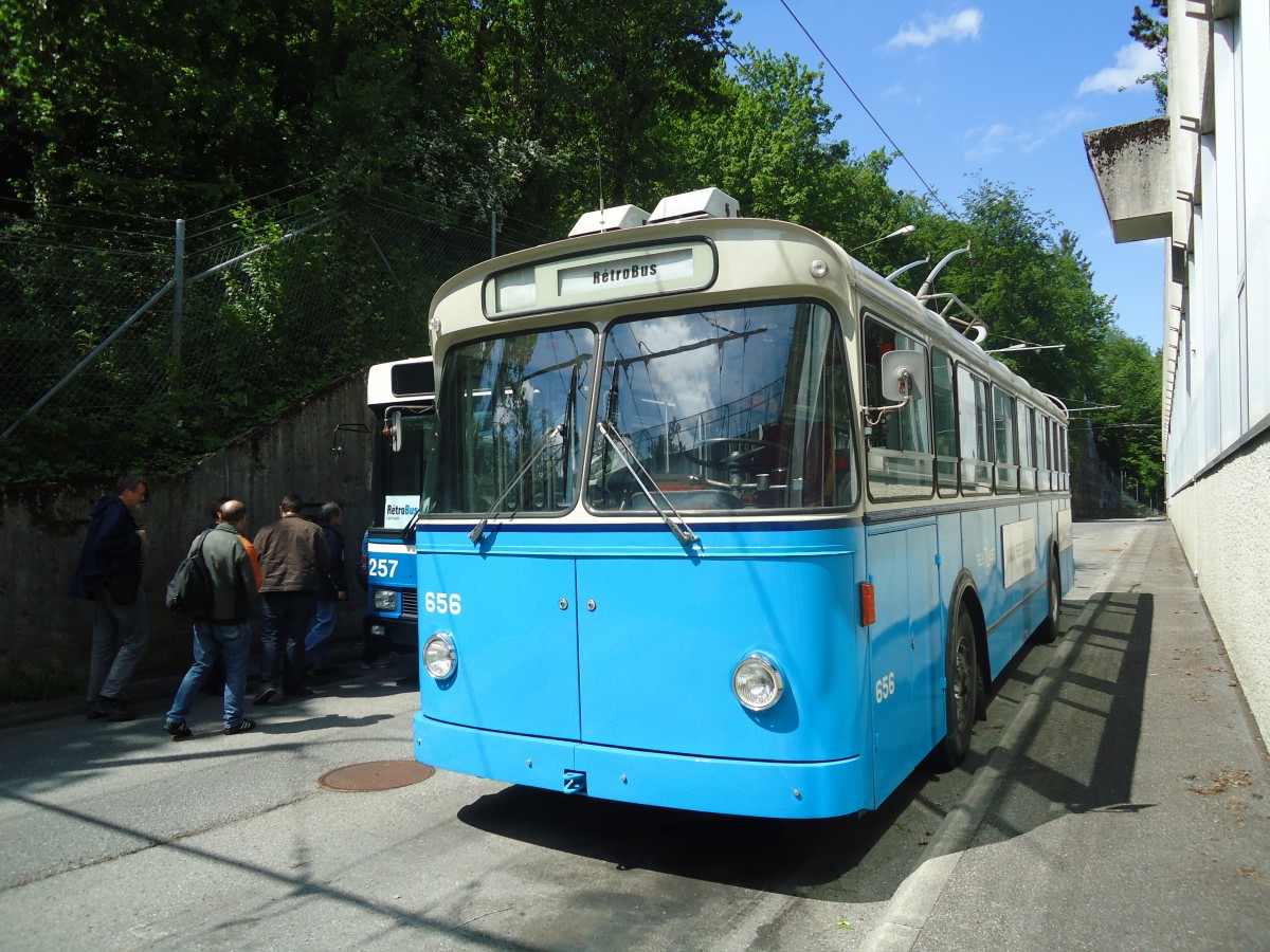 (138'759) - TL Lausanne (Rtrobus) - Nr. 656 - FBW/Eggli Trolleybus am 13. Mai 2012 in Lausanne, Dpt Borde
