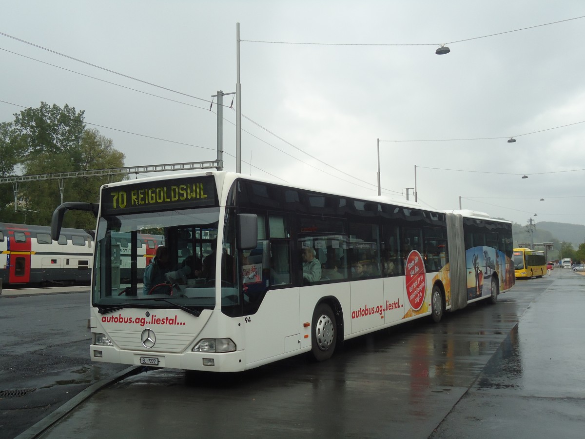 (138'830) - AAGL Liestal - Nr. 94/BL 7222 - Mercedes am 16. Mai 2012 beim Bahnhof Liestal