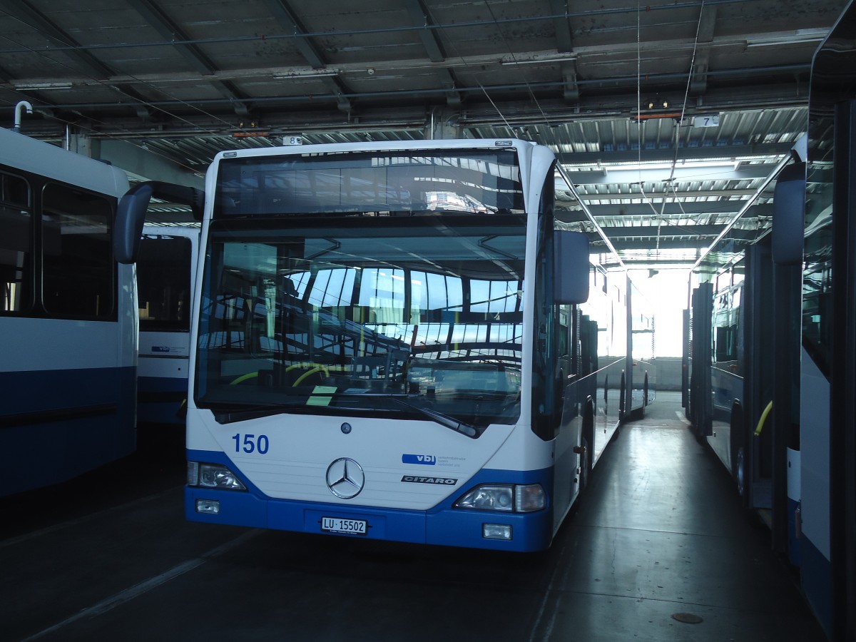 (139'253) - VBL Luzern - Nr. 150/LU 15'502 - Mercedes (ex Heggli, Kriens Nr. 712) am 2. Juni 2012 in Luzern, Depot