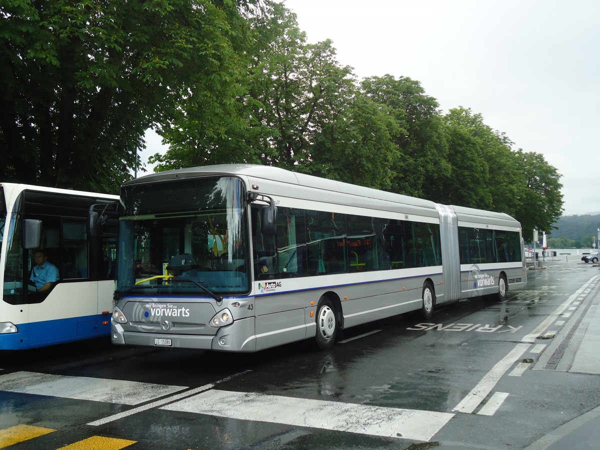 (139'363) - AAGR Rothenburg - Nr. 43/LU 15'080 - Irisbus am 11. Juni 2012 beim Bahnhof Luzern