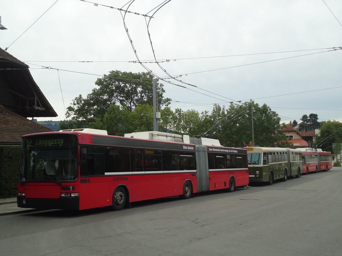 (140'134) - Bernmobil, Bern - Nr. 1 - NAW/Hess Gelenktrolleybus am 24. Juni 2012 in Bern, Zentrum Paul Klee